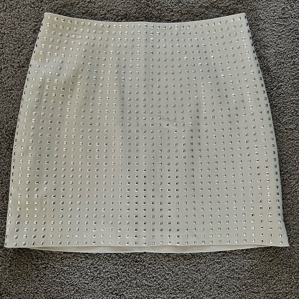 H&M Beige Mini Skirt with Metallic Accents